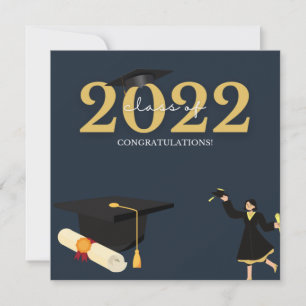 Cartes Pour Fêtes Annuelles Photo From Parents Royal Blue And White Graduation