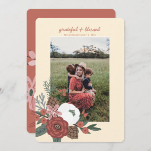 Cartes Pour Fêtes Annuelles Photo Grateful & Blessed Thanksgiving