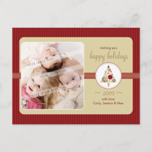 Cartes Pour Fêtes Annuelles PHOTO GREETING POSTCARD :: arbre à spotty moderne 