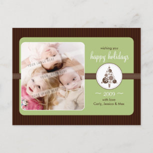 Cartes Pour Fêtes Annuelles PHOTO GREETING POSTCARD :: arbre à spotty moderne 