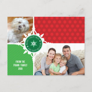 Cartes Pour Fêtes Annuelles PHOTO GREETING POSTCARD :: flocon de neige disséqu