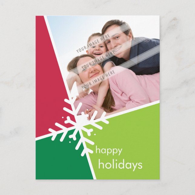 Cartes Pour Fêtes Annuelles PHOTO GREETING POSTCARD :: Moderista snowflake P5 (Devant)