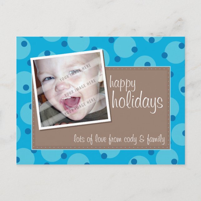 Cartes Pour Fêtes Annuelles PHOTO GREETING POSTCARD :: tacheté à la joue 9 (Devant)