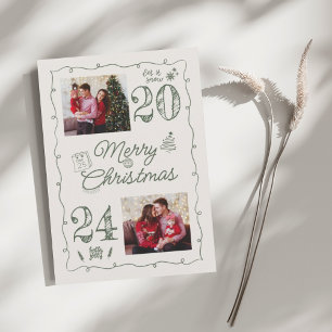 Cartes Pour Fêtes Annuelles Photo gribouillée dessinée à la main pour Noël