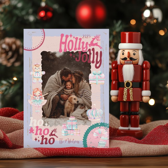 Cartes Pour Fêtes Annuelles Photo Groovy Nutcracker Retro Pastel Christmas (Créateur téléchargé)