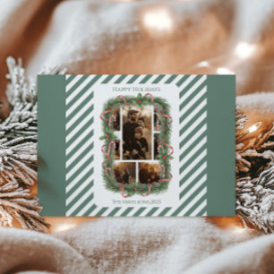 Cartes Pour Fêtes Annuelles Photo Guirlande de Bonbons de Noël Famille