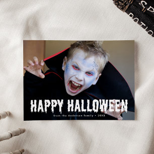 Cartes Pour Fêtes Annuelles Photo Halloween Joy avec Gouttes de Sang
