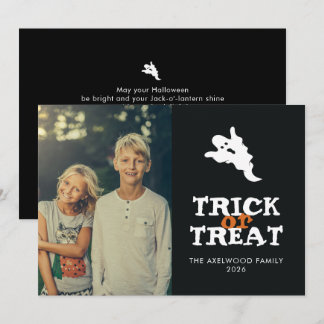 Cartes Pour Fêtes Annuelles Photo Halloween Trick or Treat Minimaliste