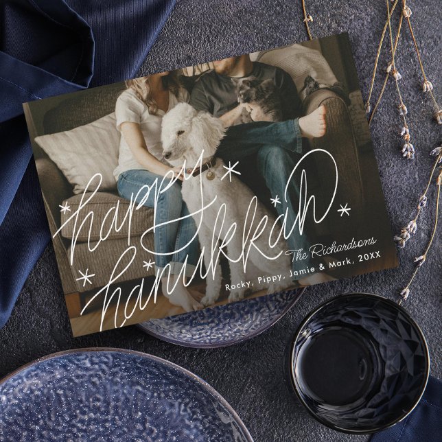 Cartes Pour Fêtes Annuelles Photo Hanoukka joyeuse (Créateur téléchargé)