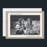 Cartes Pour Fêtes Annuelles Photo Hanoukka minimaliste moderne<br><div class="desc">Carte de vacances photo Hanoukka moderne minimaliste</div>