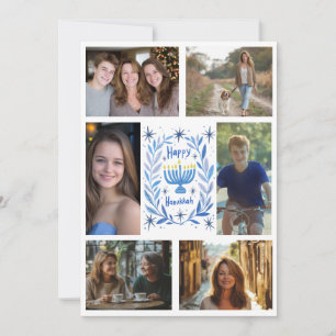 Cartes Pour Fêtes Annuelles PHOTO HEUREUSE HANOUKKA CUSTOM 6 Dessinée À LA MAI