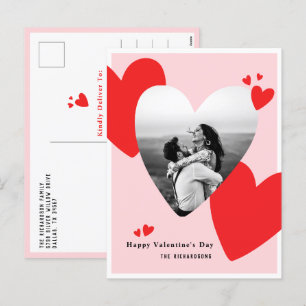 Cartes Pour Fêtes Annuelles Photo Heureuse Sainte-Valentin personnalisée moder