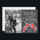 Cartes Pour Fêtes Annuelles Photo Holiday Card : Chalkboard Joyeux Noël<br><div class="desc">Photo Holiday Card : Chalkboard Rustic Red Bow Photo Joyeux Noël Photographie © Storytree Studios,  Stanford,  CA</div>