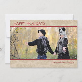 Cartes Pour Fêtes Annuelles Photo Holiday Flat Card Modern Country