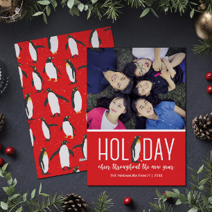 Cartes Pour Fêtes Annuelles Photo Holiday Penguin Cheer
