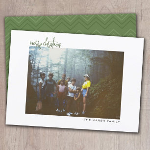 Cartes Pour Fêtes Annuelles Photo horizontale - chevron - bordure blanche mini