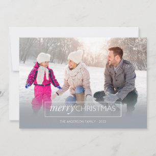 Cartes Pour Fêtes Annuelles Photo horizontale Joyeux Noël gris moderne