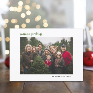 Cartes Pour Fêtes Annuelles Photo horizontale Noël Green plaid Happy