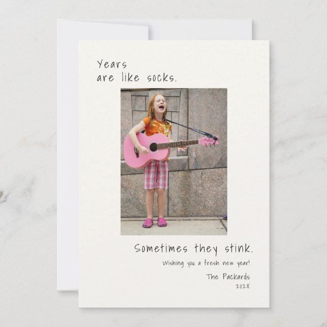 Cartes Pour Fêtes Annuelles Photo humoristique de Nouvel An  (Devant)