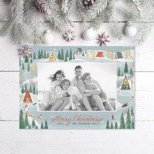 Cartes Pour Fêtes Annuelles Photo illustrée de la scène hivernale