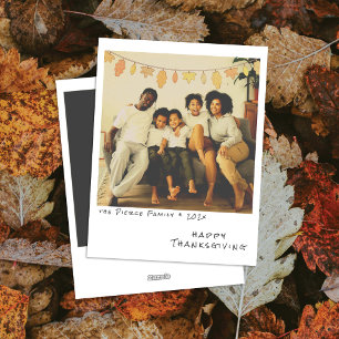 Cartes Pour Fêtes Annuelles Photo instantané vintage avec guirlande de feuille