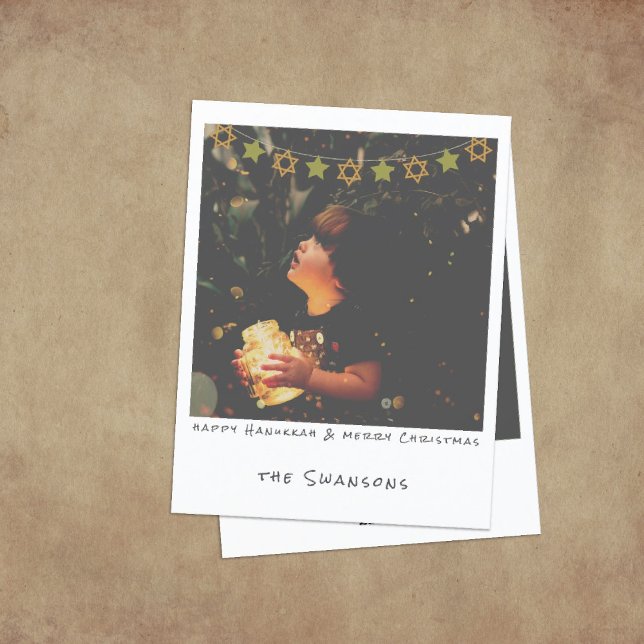 Cartes Pour Fêtes Annuelles Photo instantanée Nostalgic Hanoukka/Noël (Créateur téléchargé)