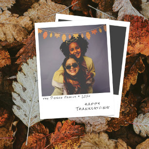 Cartes Pour Fêtes Annuelles Photo Instantanée Vintage - Guirlande de Feuilles 