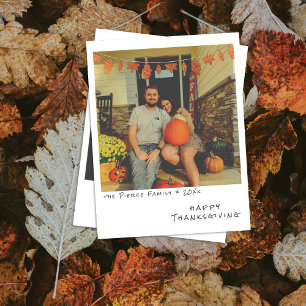 Cartes Pour Fêtes Annuelles Photo Instantanée Vintage - Guirlande de Feuilles 