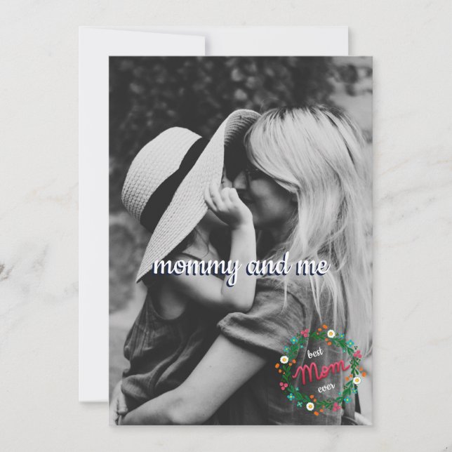 Cartes Pour Fêtes Annuelles Photo intégral Maman et moi Couronne florale folkl (Devant)
