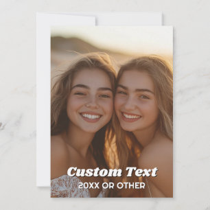 Cartes Pour Fêtes Annuelles Photo intégrale - Texte personnalisé vertical