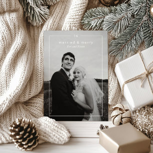 Cartes Pour Fêtes Annuelles Photo intemporelle de nouveaux mariés à Noël