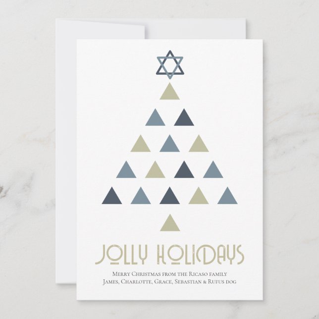 Cartes Pour Fêtes Annuelles Photo Jolly Holidays Christmas Tree Holiday Card (Devant)