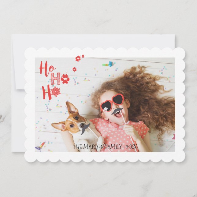 Cartes Pour Fêtes Annuelles Photo joyeuse d'animal familier de vacances de (Devant)