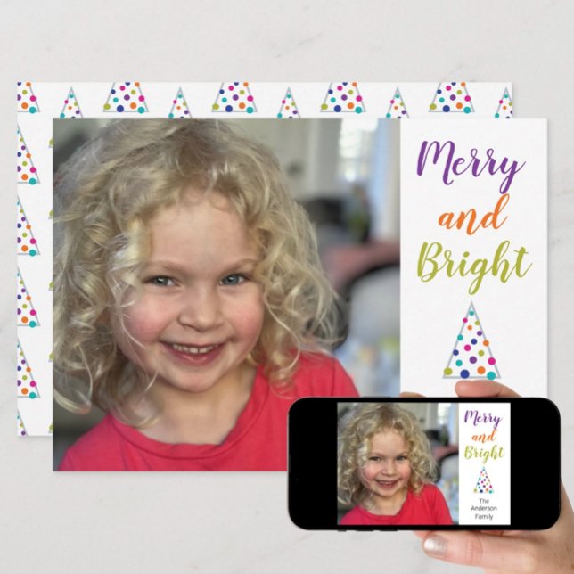Cartes Pour Fêtes Annuelles Photo joyeuse et brillante (Créateur téléchargé)