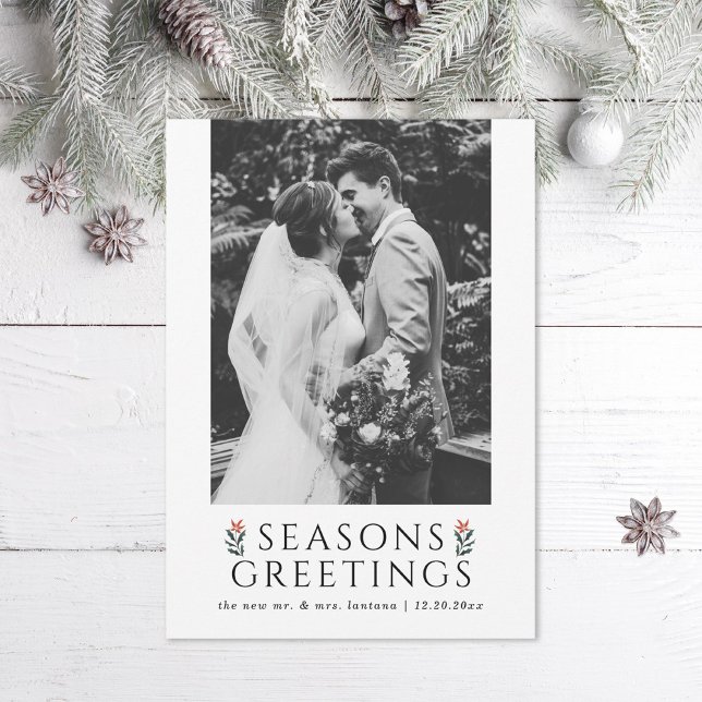 Cartes Pour Fêtes Annuelles Photo Joyeuses Fêtes Poinsettia (Créateur téléchargé)