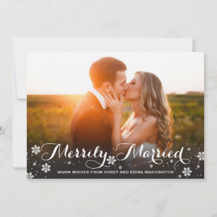 Cartes Pour Fêtes Annuelles Photo joyeux mariée de vacances de flocon de neige