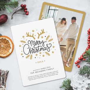 Cartes Pour Fêtes Annuelles Photo Joyeux Noël aux rennes