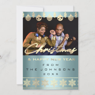 Cartes Pour Fêtes Annuelles Photo Joyeux Noël Bonne année Bleu