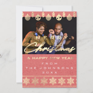 Cartes Pour Fêtes Annuelles Photo Joyeux Noël Joyeux Nouvel An Coral