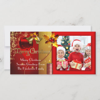 Cartes Pour Fêtes Annuelles Photo Joyeux Noël Vœux de la saison Famille