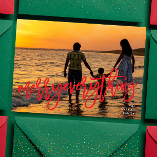 Cartes Pour Fêtes Annuelles Photo Joyeux Tout Texte Rouge