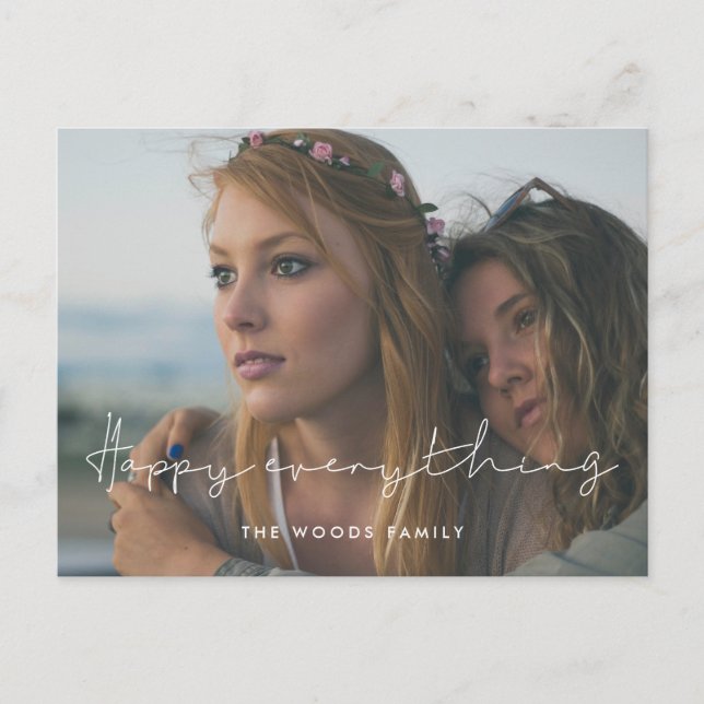 Cartes Pour Fêtes Annuelles Photo manuscrite Happy all (Devant)