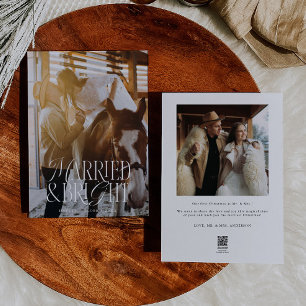 Cartes Pour Fêtes Annuelles Photo Mariée et brillante Vintage Elegance