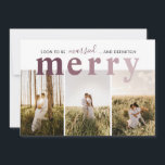 Cartes Pour Fêtes Annuelles Photo mariée et joyeux nouvelle mariée<br><div class="desc">Bientôt Marié et Joyeux Nouveau marié 3 Photo Holiday Card. Ce design chic et tendance à base de polices de caractères bordeaux est extrêmement moderne et classique. Modifiez la photo modèle pour vous-même et customisez le texte sur l'avant et le dos de la carte. Si vous souhaitez modifier la couleur...</div>