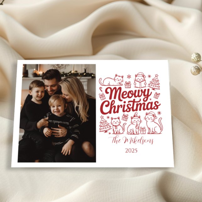Cartes Pour Fêtes Annuelles Photo Meowy Christmas Party (Créateur téléchargé)