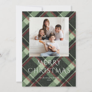Cartes Pour Fêtes Annuelles Photo Merry Burgundy Pine Green Holiday Card