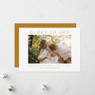 Cartes Pour Fêtes Annuelles Photo minimale chrétienne Gloire à Dieu