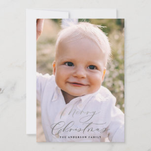 Cartes Pour Fêtes Annuelles Photo minimale moderne Noël élégant script