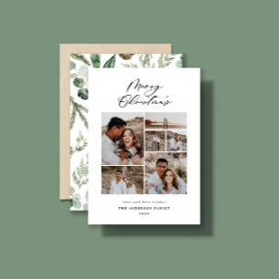 Cartes Pour Fêtes Annuelles Photo minimale moderne Noël élégant script