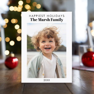 Cartes Pour Fêtes Annuelles Photo minimaliste Bordure blanche manuscrite le pl